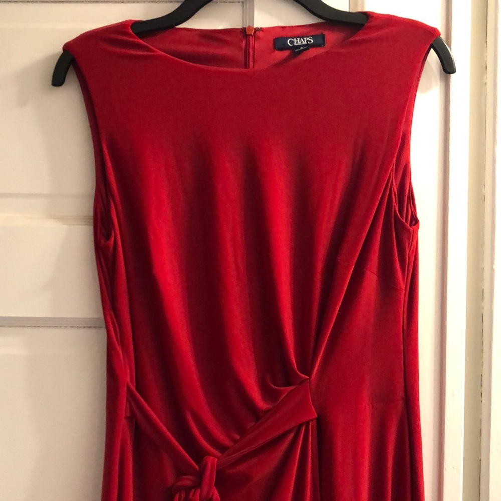 Chaps Red Midi Dress